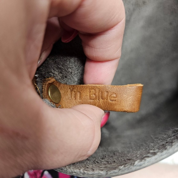 In Blue Handmade Distressed Leather Made in USA Crossbody - Picture 2 of 6